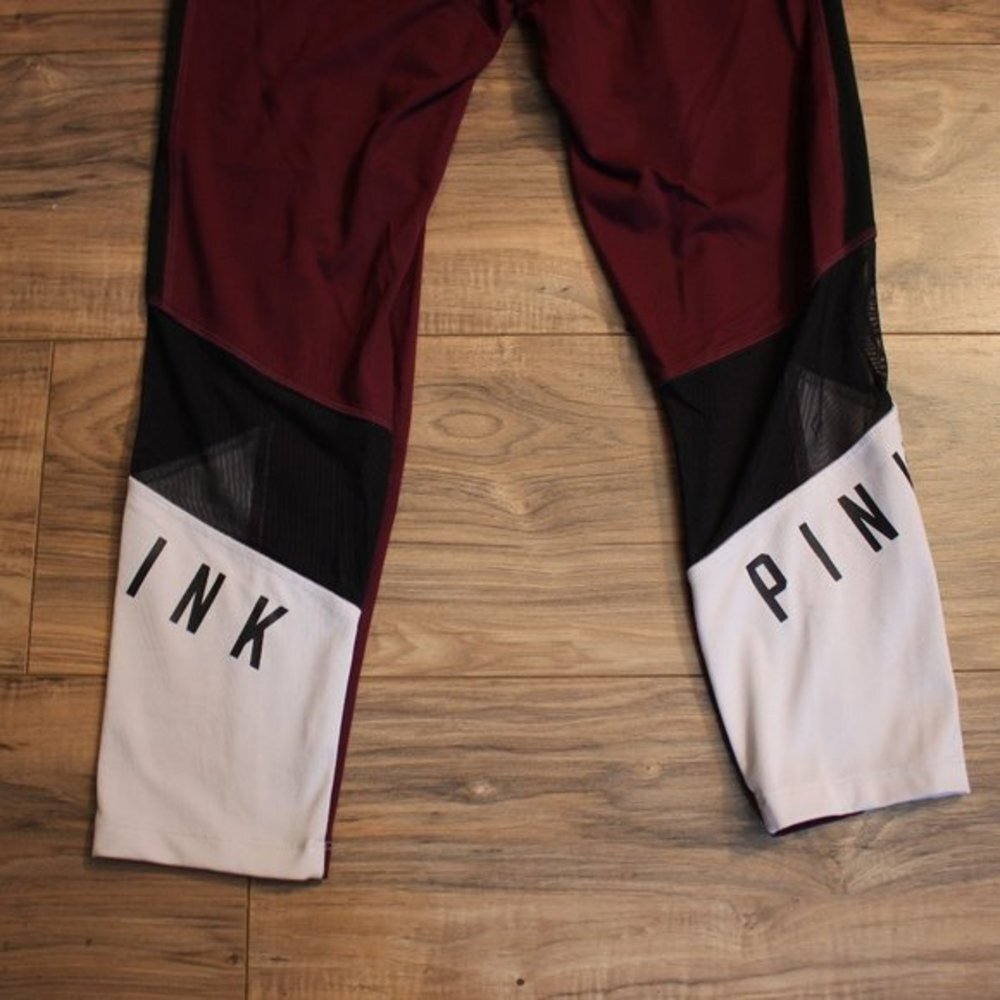 Victoria's Secret PINK High Waisted Maroon Activewear Leggings - Picture 7 of 7
